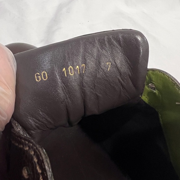 LOUIS VUITTON Brown Perforated Leather Striped Monogram Sneakers 7UK 8US - Picture 13 of 17